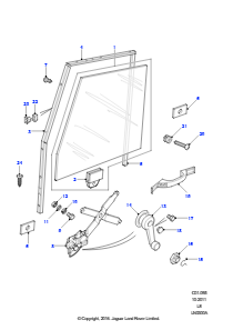 Vordertürscheibe und Fensterheber