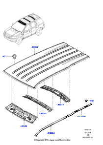 25A Dachblech L359 FREELANDER 2 2006 - 2014 (L359),Ohne Sonnendach