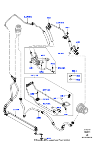 10A Vor-/Rückl.schläuche - Servolenk. L359 FREELANDER 2 2006 - 2014 (L359),3.2L DOHC MPI Benziner I6