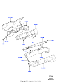 25A Auspuffkrümmer L322 RANGE ROVER 2010 - 2012 (L322),5.0L OHC SGDI KPM V8 Benzin - AJ133
