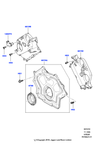 10 Abdeckung Nockenwellenantrieb L319 DISCOVERY 4 2010 - 2016 (L319),5.0L OHC SGDI SGM V8 Benzin - AJ133