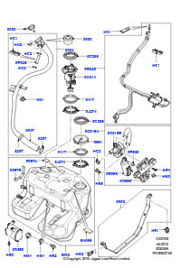 05A Kraftstoffbehälter L322 RANGE ROVER 2010 - 2012 (L322),5.0L OHC SGDI SGM V8 Benzin - AJ133
