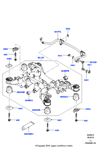 10A Querträger u. Stabilisator hinten L322 RANGE ROVER 2010 - 2012 (L322),Ohne gepanzertes Fahrzeug