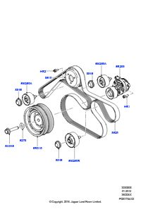 05A Riemenscheiben/Keilriemen L322 RANGE ROVER 2010 - 2012 (L322),3.6L V8 32V DOHC EFi Diesel Lion