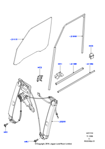 10A Scheiben/Fensterbet. - Tür vorn L322 RANGE ROVER 2010 - 2012 (L322),Ohne gepanzertes Fahrzeug