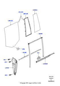 15A Scheiben/Fensterbet. - Tür hinten L322 RANGE ROVER 2010 - 2012 (L322),Ohne gepanzertes Fahrzeug