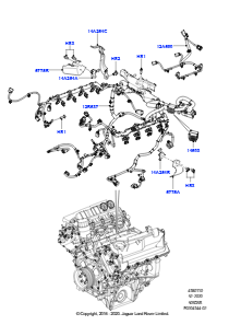 10D Kabelstrang - Motor u. Spritzwand L322 RANGE ROVER 2010 - 2012 (L322),5.0L OHC SGDI KPM V8 Benzin - AJ133
