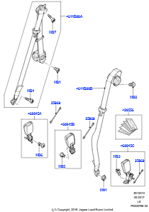 10A Sicherheitsgurte hinten L319 DISCOVERY 4 2010 - 2016 (L319),Mit get. umklappb. Rücks. 65/35