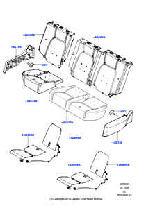 35A Rücksitzpolst./Verkleidungen&Heiz. L319 DISCOVERY 4 2010 - 2016 (L319),Mit get. umklappb. Rücks. 65/35