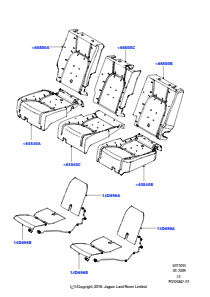 35B Rücksitzpolst./Verkleidungen&Heiz. L319 DISCOVERY 4 2010 - 2016 (L319),M. get. umklappb. Rücks. 35/30/35