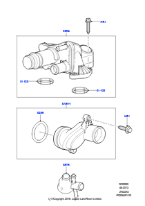 20 Thermostat/Gehäuse und Anbauteile L319 DISCOVERY 4 2010 - 2016 (L319),Lion Dieselmotor 2.7L V6 (140 kW)
