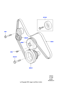 05 Riemenscheiben/Keilriemen L319 DISCOVERY 4 2010 - 2016 (L319),Köln V6 4.0 EFI (SOHC)