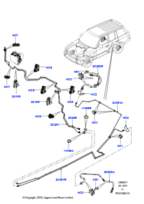 17B Bremsleitungen hinten L322 RANGE ROVER 2010 - 2012 (L322),Rechtslenker