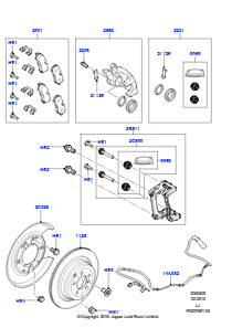 05B Bremsscheiben/Bremssättel hinten L322 RANGE ROVER 2010 - 2012 (L322),3.6L V8 32V DOHC EFi Diesel Lion
