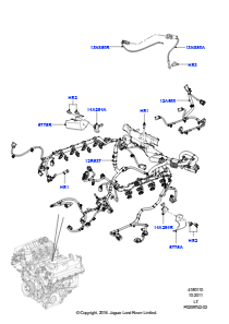 10C Kabelstrang - Motor u. Spritzwand L320 RANGE ROVER SPORT 2010 - 2013 (L320),5.0L OHC SGDI SGM V8 Benzin - AJ133