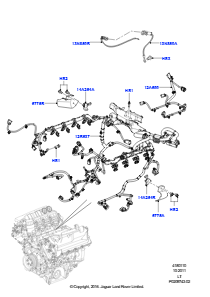 10D Kabelstrang - Motor u. Spritzwand L320 RANGE ROVER SPORT 2010 - 2013 (L320),5.0L OHC SGDI KPM V8 Benzin - AJ133