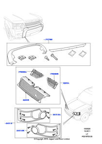 20 Karosserie-Verzierungssätze - vorn L320 RANGE ROVER SPORT 2010 - 2013 (L320)