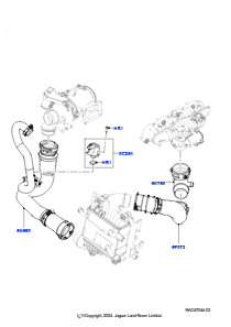 10AK Zw.kühler/Luftführung/Schläuche L462 DISCOVERY 5 2017 > (L462),2.0L I4 DOHC AJ200 Benz., hohe L.