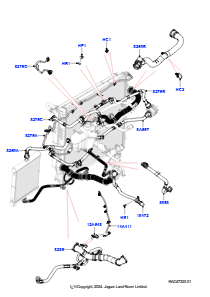 05AT Leitungen u. Schläuche - Kühlsystem L461 NEW RANGE ROVER SPORT 2023 > (L461),Mit Standard-Motorkühlsystem