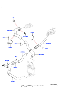 10F Zw.kühler/Luftführung/Schläuche L405 RANGE ROVER 2013 - 2022,3.0 V6 D Low MT REIHE