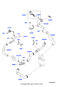10E Zw.kühler/Luftführung/Schläuche L405 RANGE ROVER 2013 - 2022,3,0 V6 D Gen2 Twin Turbo