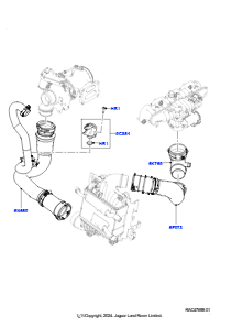 10AF Zw.kühler/Luftführung/Schläuche L462 DISCOVERY 5 2017 > (L462),2.0L I4 DOHC AJ200 Benz., hohe L.