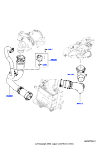 10AF Zw.kühler/Luftführung/Schläuche L494 RANGE ROVER SPORT 2014 - 2022 (L494),2.0L I4 DOHC AJ200 Benz., hohe L.