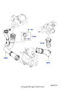 10AU Zw.kühler/Luftführung/Schläuche L494 RANGE ROVER SPORT 2014 - 2022 (L494),2.0L I4 DOHC AJ200 Benz., hohe L.