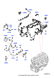 01AL Motorkabelbaum L460 NEW RANGE ROVER 2022 > (L460),3,0 l AJ20D6 Diesel High