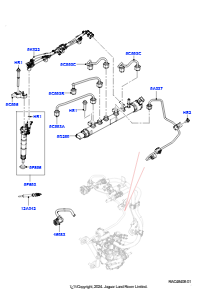 05AB Einspritzventile und Leitungen L560 RANGE ROVER VELAR 2017 > (L560),2.0L AJ21D4 Diesel Mitte