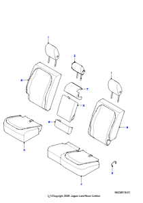 40CZ Bezüge - Rücksitz L663 NEW DEFENDER 2020 > (L663),Ebony Schwarz/Ebony Schwarz Innen