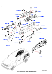 25AD Seitenverkleidung L460 NEW RANGE ROVER 2022 > (L460),Mit el. umklpp. Sitz - 3. Sitzreihe