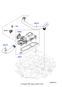 05AL Abgasentgiftung - Kurbelgehäuse L560 RANGE ROVER VELAR 2017 > (L560),2.0L I4 DOHC AJ200 Benz., mittl. L.