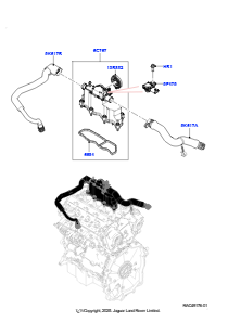 05AK Abgasentgiftung - Kurbelgehäuse L551 NEW RANGE ROVER EVOQUE 2019 > (L551),Werk Halewood
