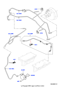 25C Unterdr.steuerung & Lufteinblasung L405 RANGE ROVER 2013 - 2022,Linkslenker