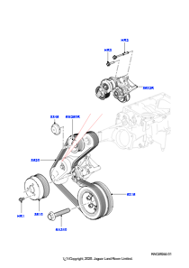 05C Riemenscheiben/Keilriemen L462 DISCOVERY 5 2017 > (L462),3,0 l DOHC GDI SC V6 BENZIN