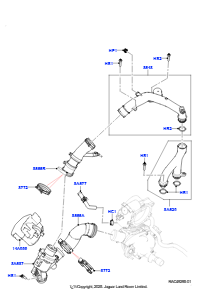 20C Thermostat/Gehäuse und Anbauteile L494 RANGE ROVER SPORT 2014 - 2022 (L494),5.0L OHC SGDI KPM V8 Benzin - AJ133
