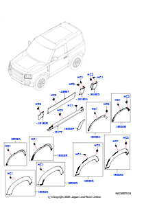 10AB Zierleisten L663 NEW DEFENDER 2020 > (L663),Kurzer Radstand