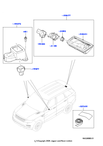 05A Kameraausrüstung L494 RANGE ROVER SPORT 2014 - 2022 (L494),Rückfahr-Kamera, fest