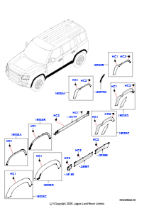 10AA Zierleisten L663 NEW DEFENDER 2020 > (L663),Normaler Radstand