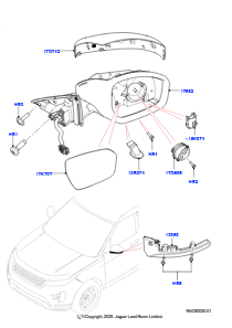 05AB Außenspiegel L551 NEW RANGE ROVER EVOQUE 2019 > (L551),Hergestellt in Werk Changsu (China)